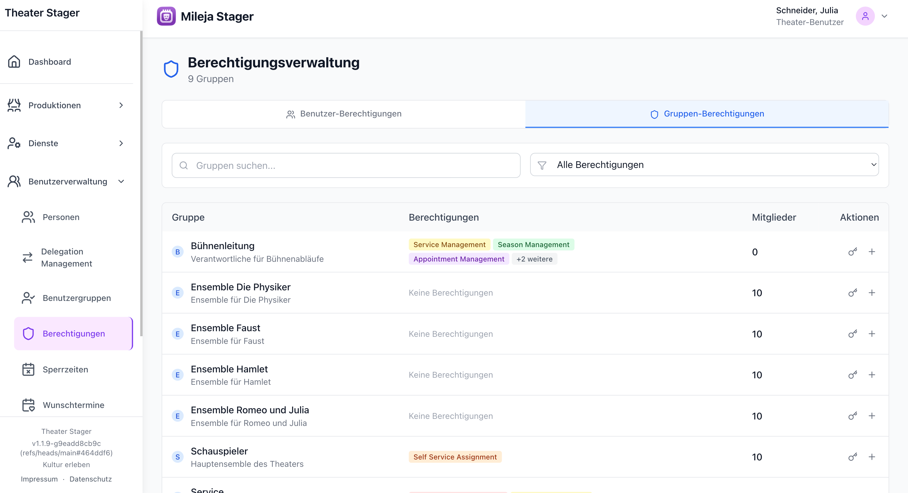 Gruppenberechtigungen